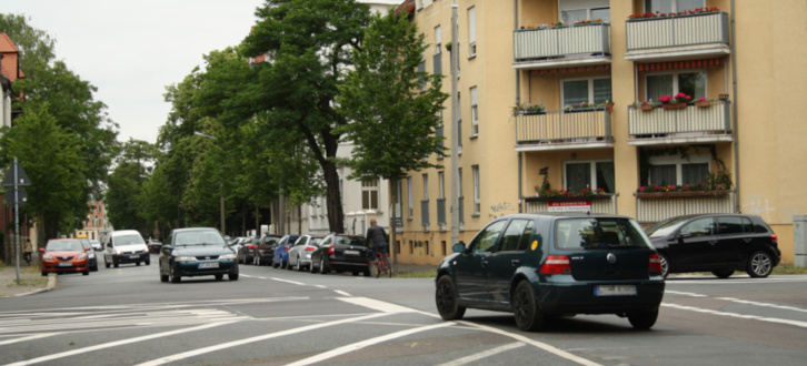 Kreuzung Ludolf Colditz/Naunhofer Straße.