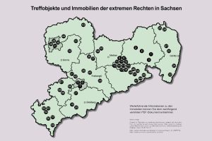 Treffobjekte der Rechtsextremen in Sachsen. Karte: Grüne Fraktion Sachsen