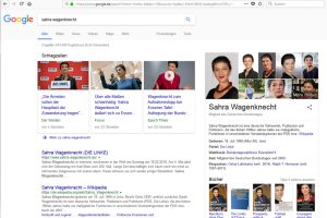 Google-Suchergebnis zu Sahra Wagenknecht am 26. Februar 2018. Screenshot: L-IZ