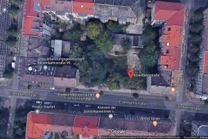 Das Gelände an der Eisenbahnstraße 105 im Leipziger Osten. Quelle: Satellit Google-Maps