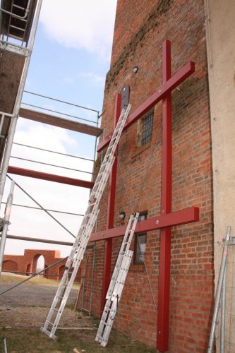 Grundkonstruktion für die Treppe am Mauerturm. Foto: Stadtverwaltung Eilenburg