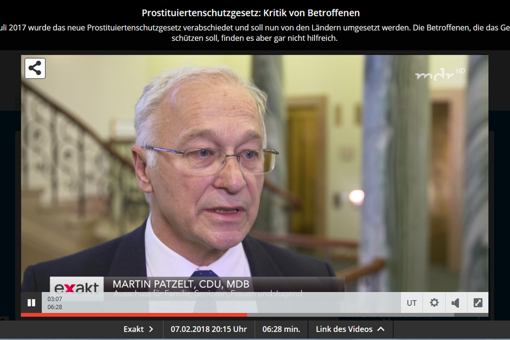 Martin Patzelt in der Exakt-Sendung vom 7. Februar. Screenshot: L-IZ