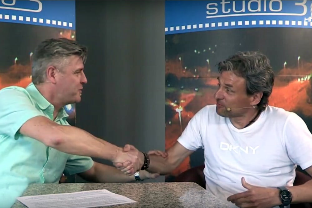 Norman Landgraf und Matthias Zimmerling beim "Vorspiel". Foto: Screen Video Heimspiel TV