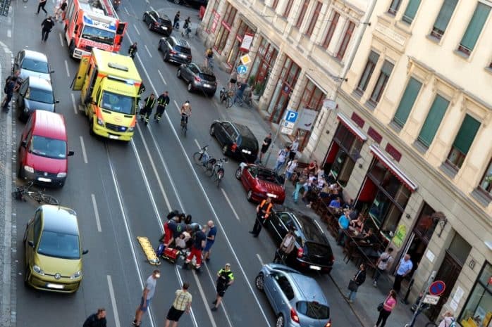 Am 18. Mai 2018: Der vorerst letzte in einer Reihe von schweren Unfällen auf der Jahnallee. Foto: L-IZ.de