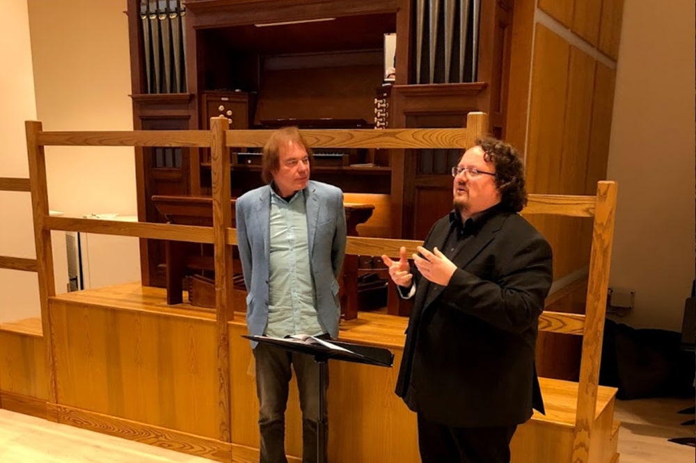 Prof. Martin Schmeding (rechts) mit dem Birminghamer Rektor Prof. Julian Lloyd Weber. Fotos: privat