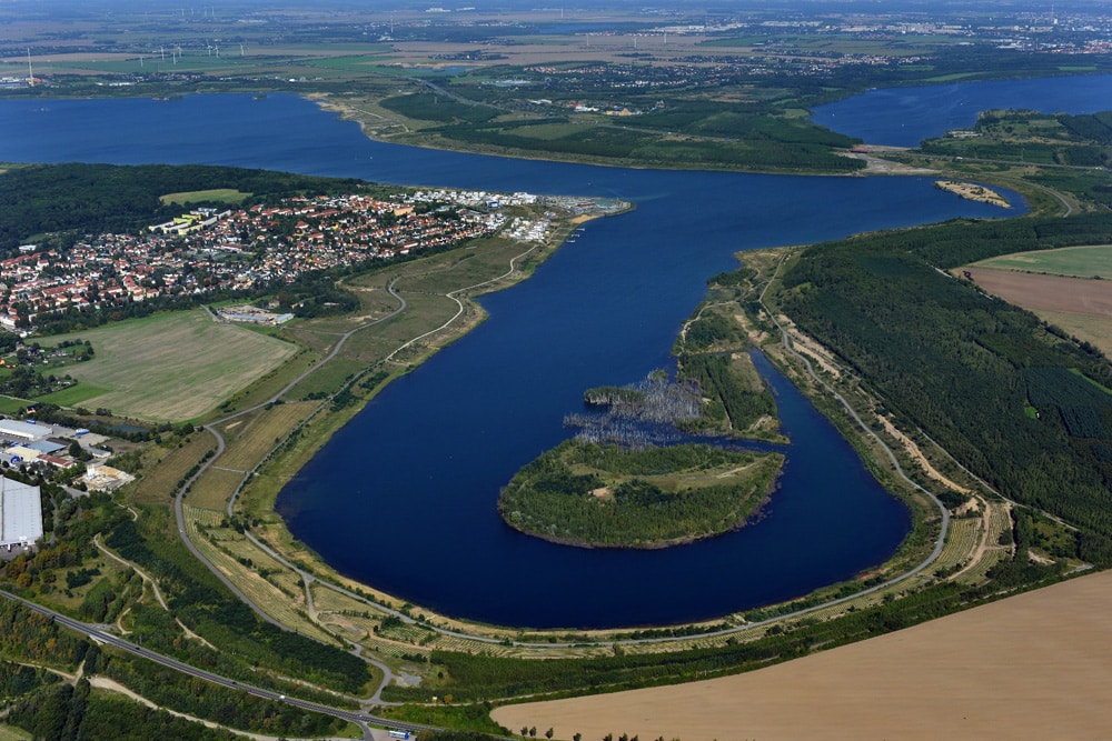 Das Ostufer des Zwenkauer Sees - oben der Cospudener See. Foto: LMBV, Radke