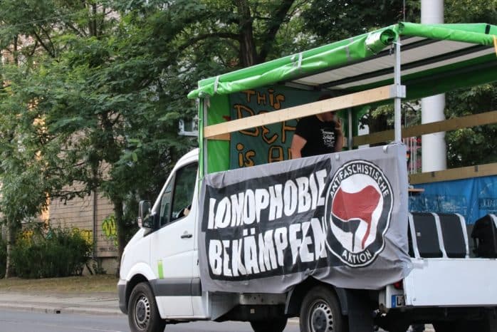 Gegen Party-Patriotismus und Homopobie im Fußball. Foto: L-IZ.de
