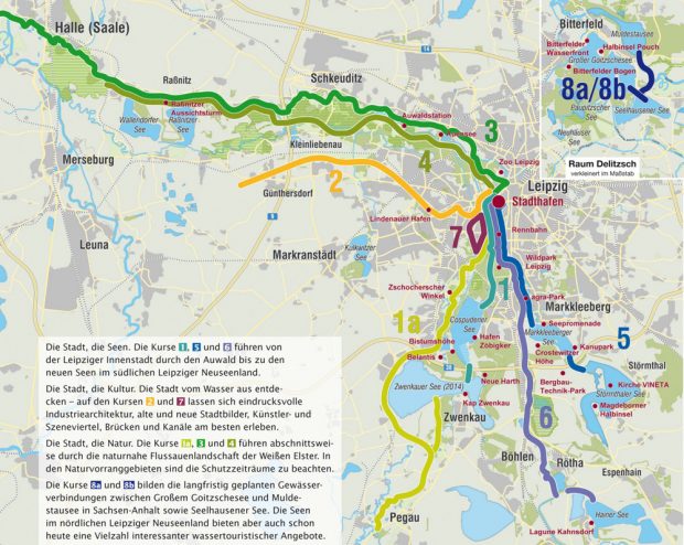 Die Wasserkurse im WTNK. Foto: Grüner Ring Leipzig