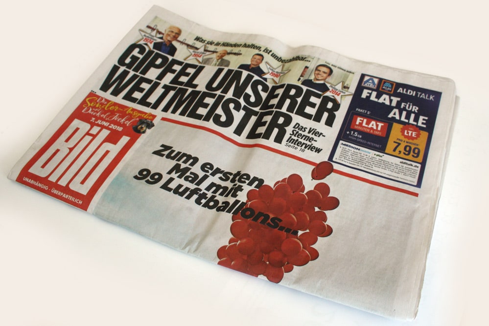 Das Blatt mit dem Wundertüten-Heimat-Salat. Foto: L-IZ