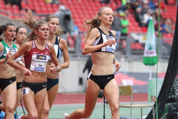 Julia Klein (DHfK) im Vorlauf über 1.500 Meter. Foto: Jan Kaefer