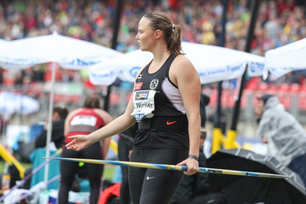 Christine Winkler (DHfK) im Speerwurf-Finale. Foto: Jan Kaefer