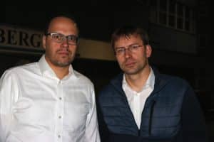 Dirk Panter und Holger Mann (SPD), hier als Unterstützer der Sreikenden von Halberg Guss. Foto: Michael Freitag