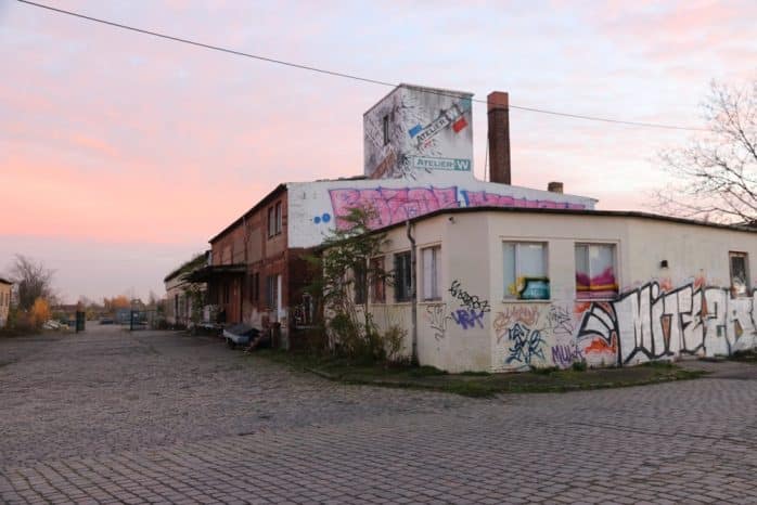 Entlang der Zufahrtsstra&szlig;e auf dem Gel&auml;nde des Freiladebahnhofs. Foto: L-IZ.de