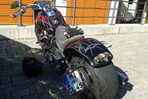 Die gesuchte Harley Davidson. Foto: Polizeidirektion Leipzig