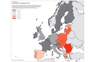 Die Verteilung der Armut in Europa. Karte: FES