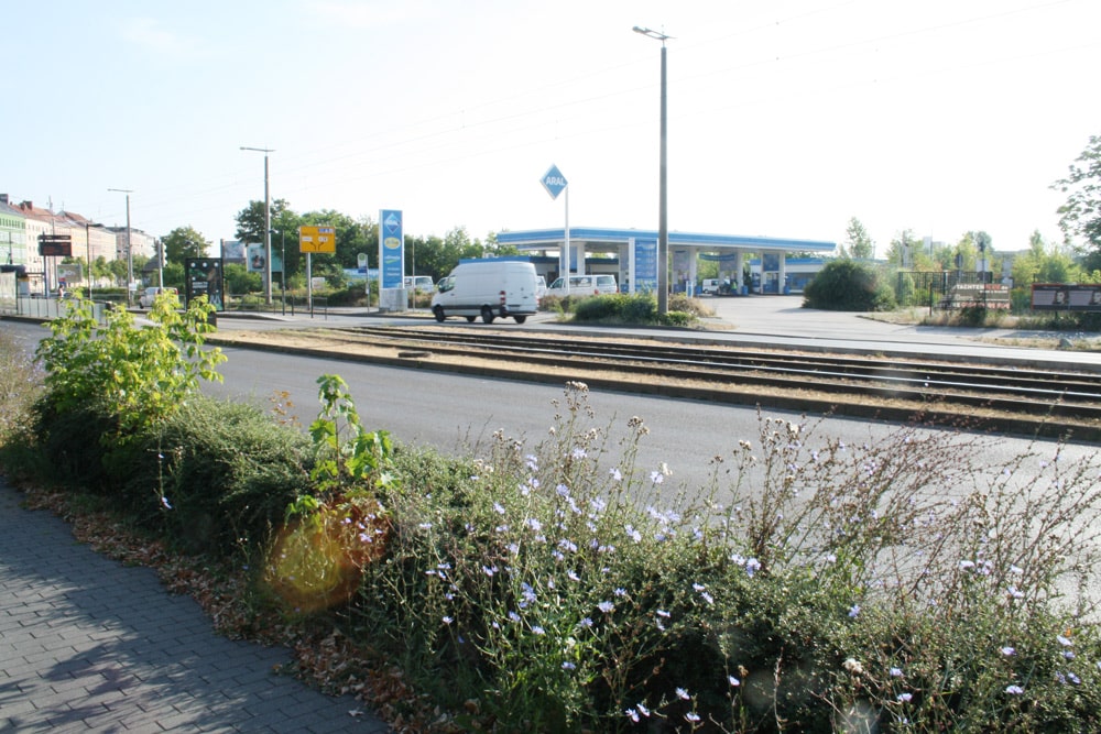 Die Tankstelle auf dem Gelände des Freiladebahnhofs. Foto: Ralf Julke