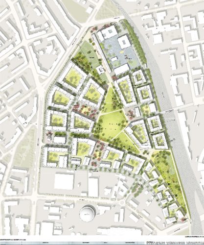 Wettbewerbsskizze zum Eutritzscher Freiladebahnhof. Foto: Stadt Leipzig