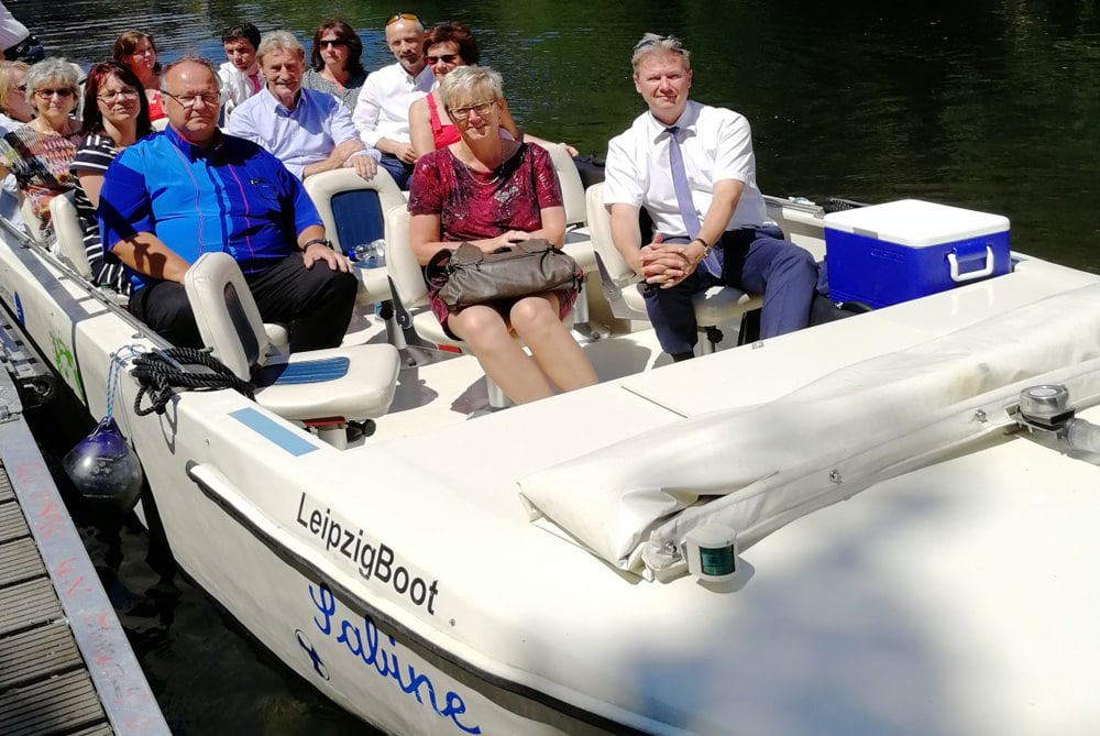 Steuerungsgruppe Leipziger Neuseenland im Boot 