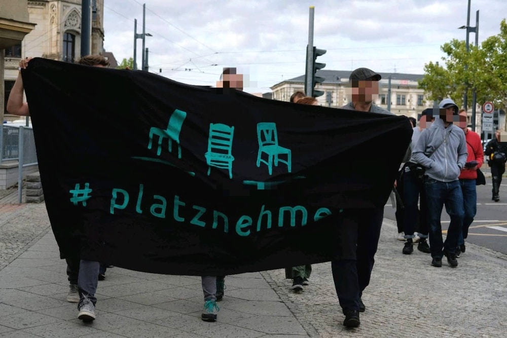 "Leipzig nimmt Platz" am Montag, 27. August 2018, in Chemnitz. Foto: LNP