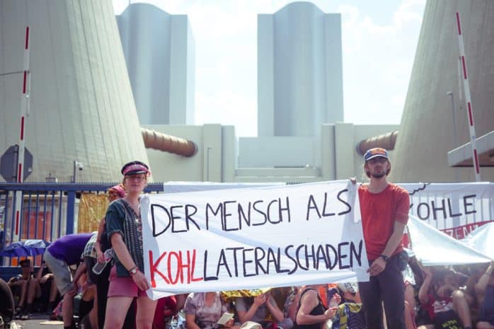 Kohle(er)Setzen-Demo am Kohlekraftwerk Lippendorf 2018. Foto: L-IZ