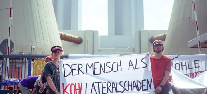 Kohleprotest im Sommer 2018 am Kraftwerk Lippendorf. Foto: Luca Kunze