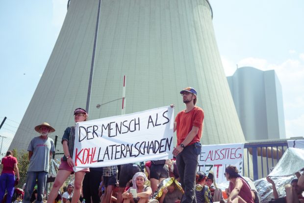 Kohle-Protest am Kraftwerk Lippendorf. Foto: L-IZ