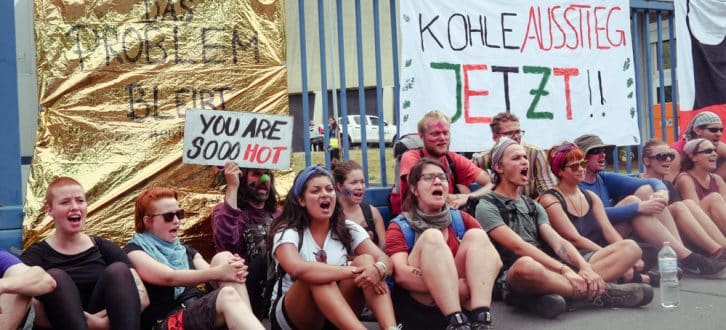 Protestaktion am Kraftwerk Lippendorf: Kohle(er)Setzen. Foto: L-IZ