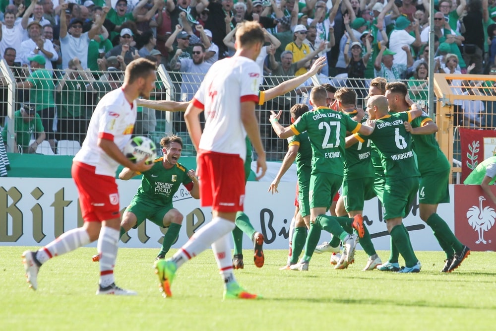 Nach dem 2:1-Siegtreffer für Chemie im Pokal eskalierte Leutzsch. Foto: Jan Kaefer