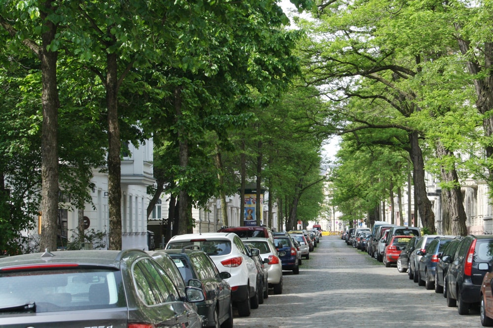 Gut beschattet: die Brockhausstraße in Schleußig. Foto: Ralf Julke