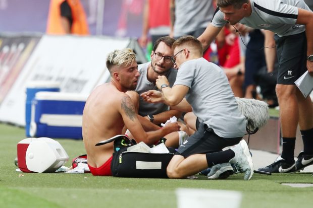 Erst Platzwunde, dann Vorbereiter für das 1:0 – KevinKampl. Foto: GEPA pictures/Sven Sonntag