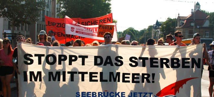 Demonstration am 4. August in Leipzig. Foto: Seebrücken-Initiative Leipzig