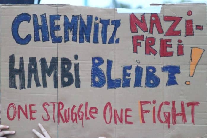 Chemnitz war auch am 1.09. natürlich nicht nazifrei. Foto: L-IZ.de