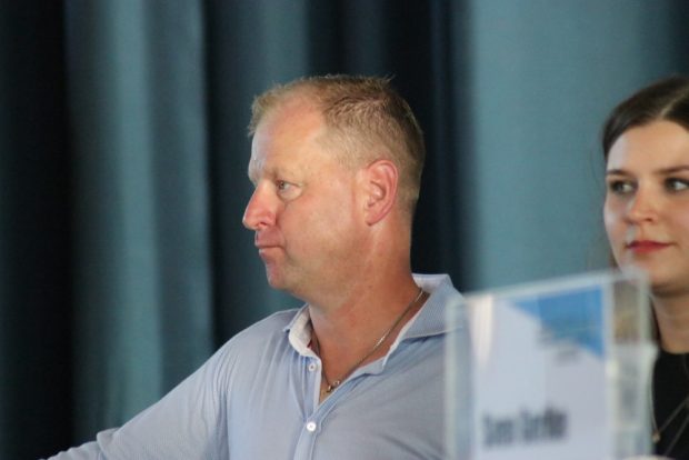 IFL-Geschäftsführer André Krüll beim Presse- und Fangespräch. Foto: Michael Freitag