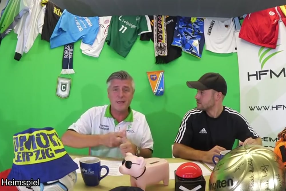 Live und in Farbe: Norman Landgraf (li.) und Martin Hoch. Foto: Screenshot Heimspiel TV