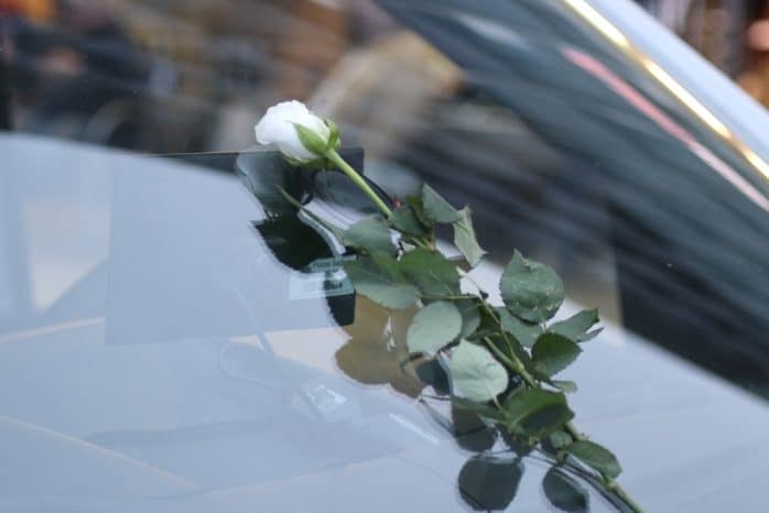 Weiße Rosen bei der AfD - die Geschwister Scholl werden für einen Kampf missbraucht, den sie, wie wohl auch Daniel H., ganz anders gesehen hätten. Foto: Michael Freitag