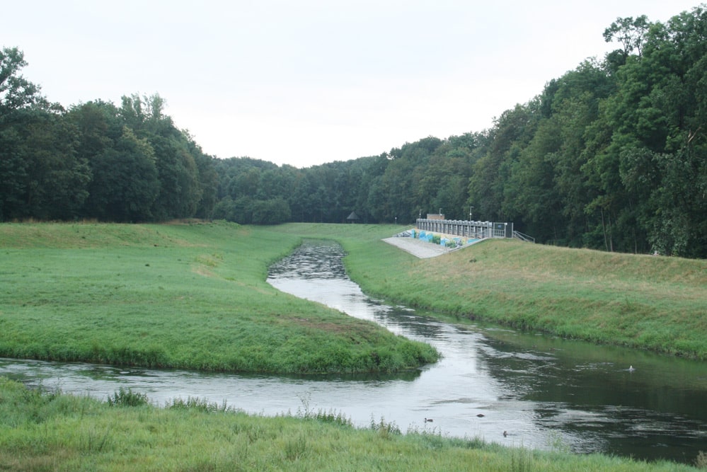Zusammenfluss von Nahle und Neuer Luppe - links sieht man den Möckerschen Winkel. Foto: Ralf Julke