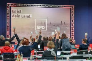 Die SPD Sachsen auf ihrem Landesparteitag am 27. und 28. Oktober in Dresden. Foto: Marco Arenas