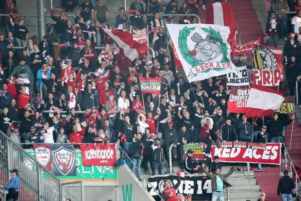 RBL-Fans in Augsburg. Foto: GEPA Pictures