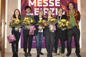 Grassimesse 2018, Preisträger v.l.n.r. Jil Köhn, Christian Andrés Parra Sánchez, Angela Schönwald, Antje Dienstbir, Isabelle Enders, Ludwig Menzel, Foto: Karola Bauer