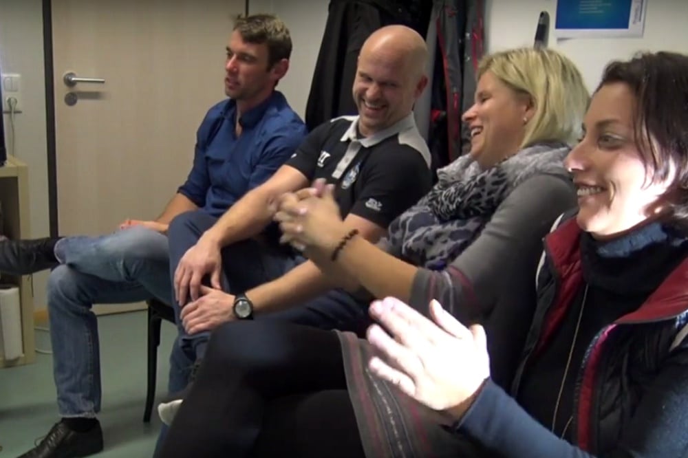 Die Liveshow von heimspiel Tv: Hier ua. (vlnr) Jan Benzin, Sven Gerike und Heike Fischer. Screen: Video Sportpunkt