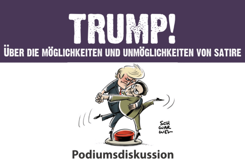 Poster Podiumsdiskussion mit Schwarwel. Quelle: American Studies Leipzig