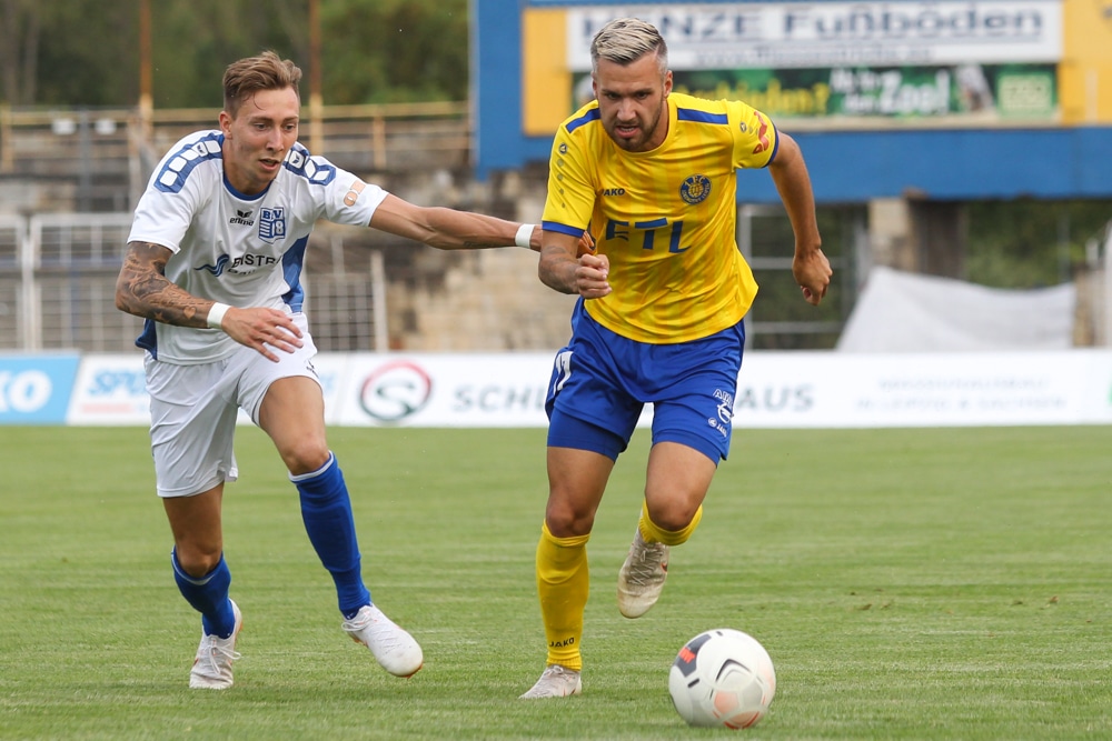 Kevin Schulze (re.) hatte Leipzig früh auf die Siegerstraße gebracht. Foto: Jan Kaefer (Archiv)