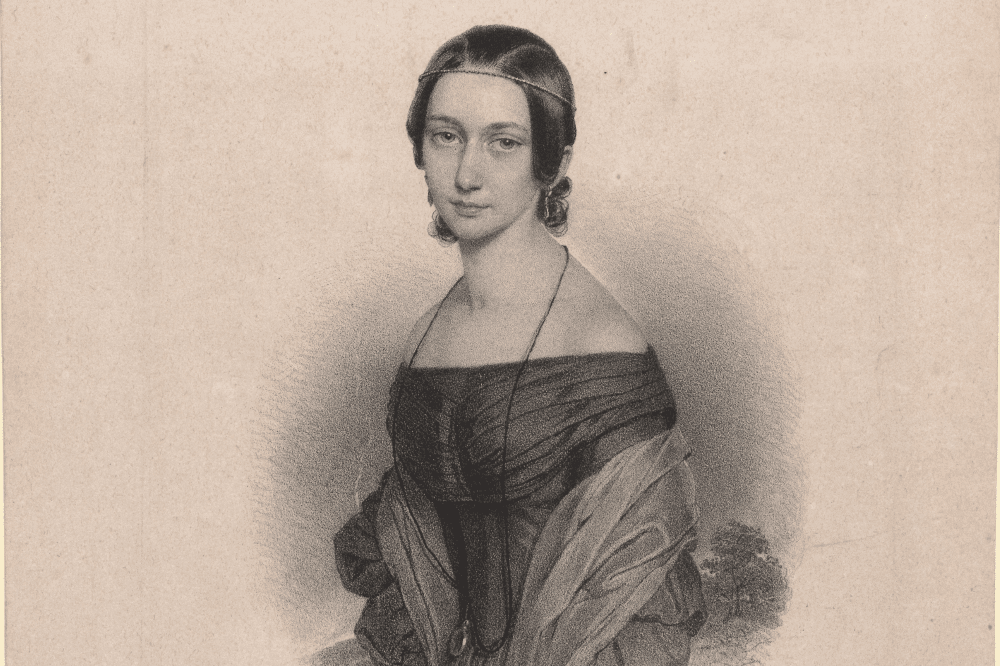 Clara Wieck 1838, Lithografie Andreas Staub @Robert-Schumann Haus Zwickau