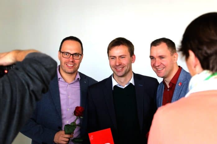 Die SPD-Herrencombo zur Landtagswahl in Leipzig: Dirk Panter, Holger Mann und Michael Schmidt wurden am Samstag, 10. November in Leipzig nominiert. Foto: L-IZ.de