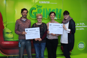 Von links: Theaterleiter Georg Wehrstedt, Yvonne Bendit, Cornelia Gr&auml;ser, Centermanagerin Petra Kann. Quelle: CINEPLEX Leipzig