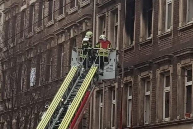 Der Brand am 26.11.2018 in der Eisenbahnstraße 113. Foto: Karsten Tran