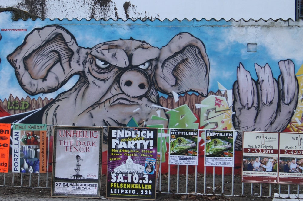 Orwell-Graffiti in Connewitz. Foto: Ralf Julke