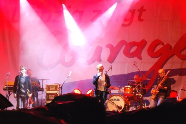 Keimzeit 2015 beim "Courage zeigen" auf dem Leipziger Marktplatz. Foto: L-IZ.de