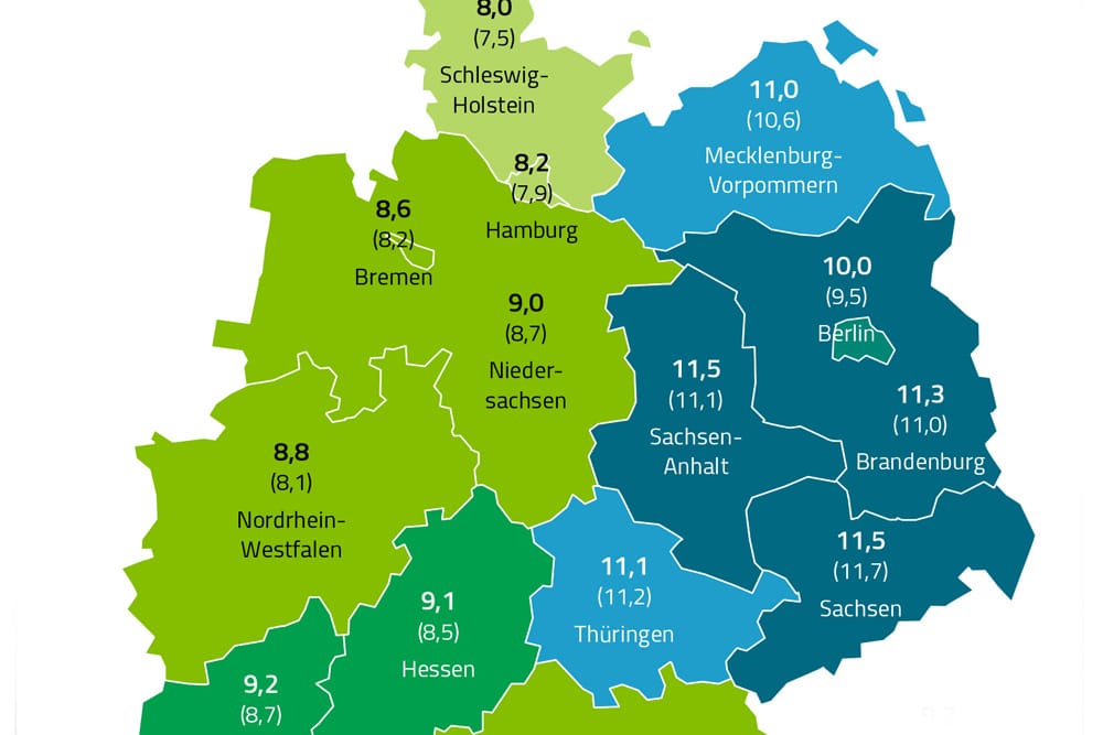 Diabetes-Prävalenzen nach Bundesländern. Grafik: Barmer