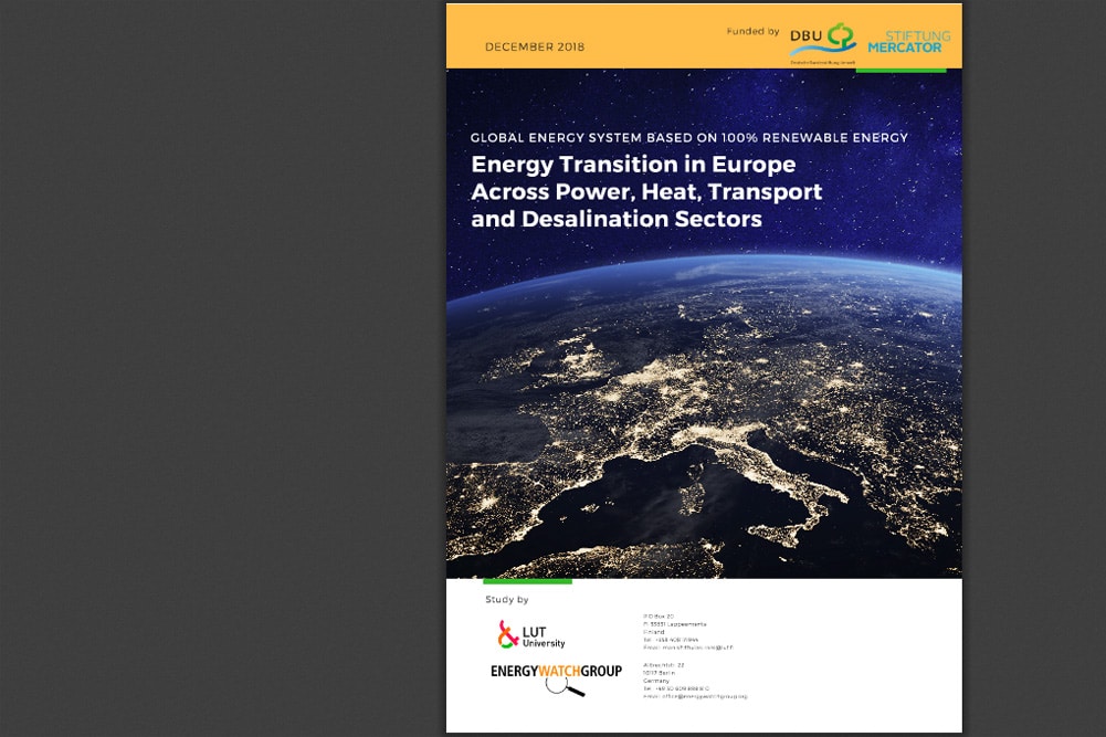 Die Studie der LUT University und der Energy Watch Group. Cover: Energy Watch Group